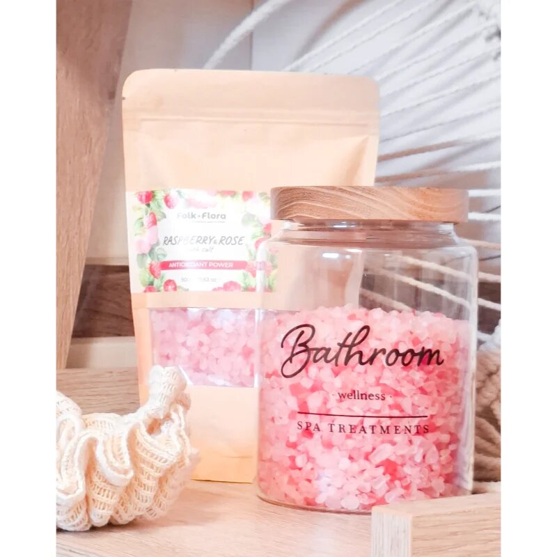 Folk & Flora Raspberry & Rose соли за вана 500 гр.