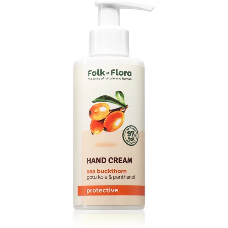 Folk & Flora Sea Buckthorn защитен крем за ръце с подхранващ ефект 150 мл.