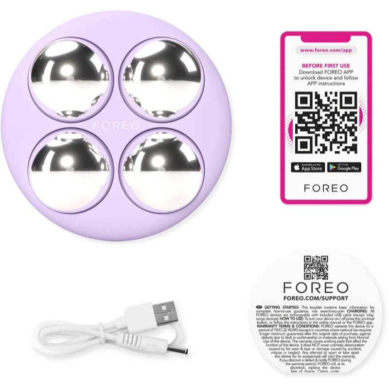FOREO BEAR™ 2 body микротоков тонизиращ уред за тяло Lavender 1 бр.