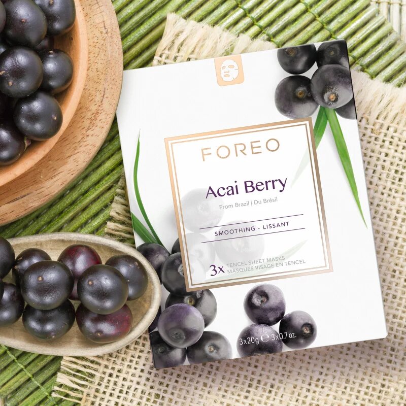 FOREO Farm to Face Sheet Mask Acai Berry антиоксидантна платнена маска 3x20 мл.