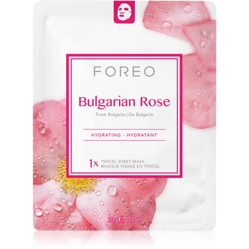 FOREO Farm to Face Sheet Mask Bulgarian Rose хидратираща платнена маска 3x20 мл.
