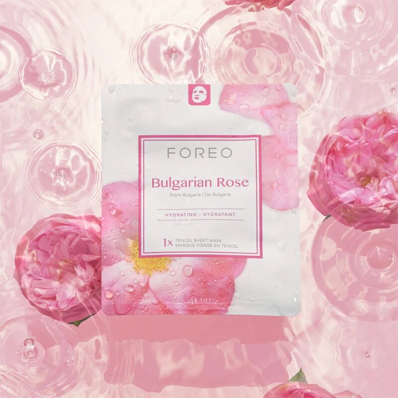 FOREO Farm to Face Sheet Mask Bulgarian Rose хидратираща платнена маска 3x20 мл.