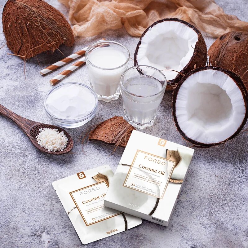 FOREO Farm to Face Sheet Mask Coconut Oil подхранваща платнена маска 3x20 мл.