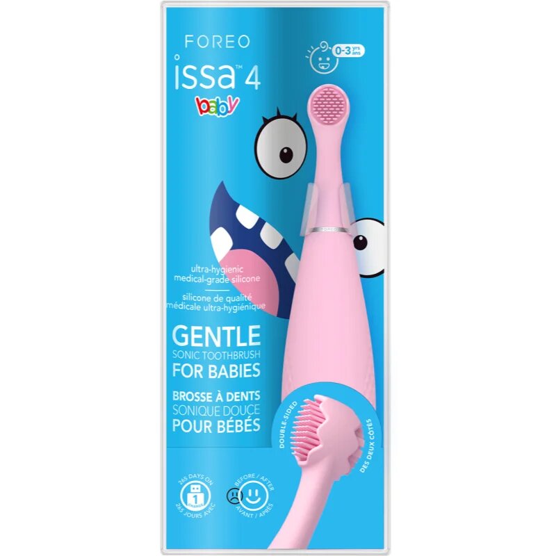FOREO ISSA™ 4 Baby електрическа четка за зъби за деца от раждането до 3 години Pearl Pink 1 бр.