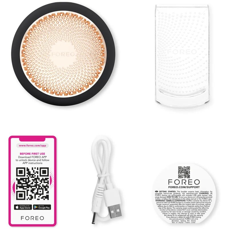 FOREO UFO™ 3 5-in-1 звуков уред за ускоряване ефекта на маските за лице Black 1 бр.
