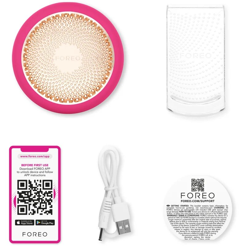 FOREO UFO™ 3 5-in-1 звуков уред за ускоряване ефекта на маските за лице Fuchsia 1 бр.