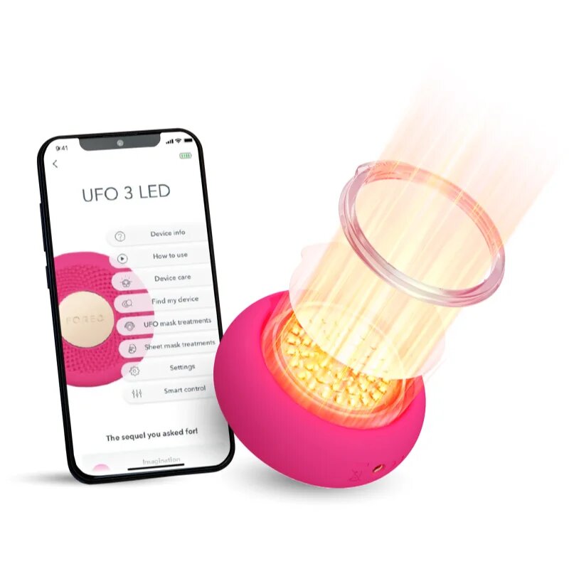 FOREO UFO™ 3 LED звуков уред за ускоряване ефекта на маските за лице с LED и NIR осветление 1 бр.