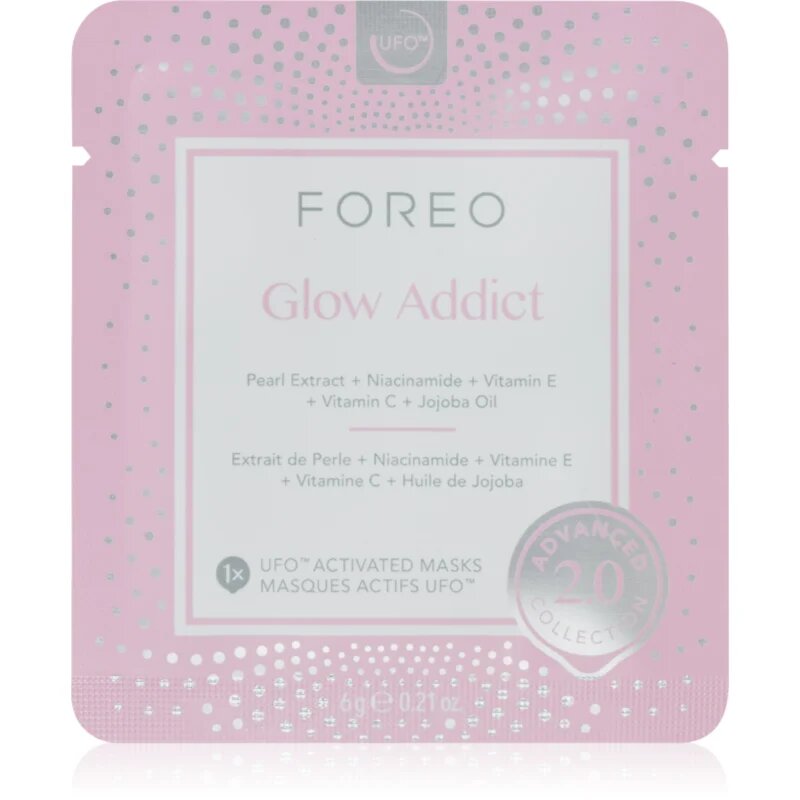 FOREO UFO™ Glow Addict озаряваща маска за лице 6 бр.