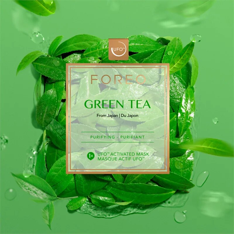 FOREO UFO™ Green Tea освежаваща и успокояваща маска 6 x 6 гр.