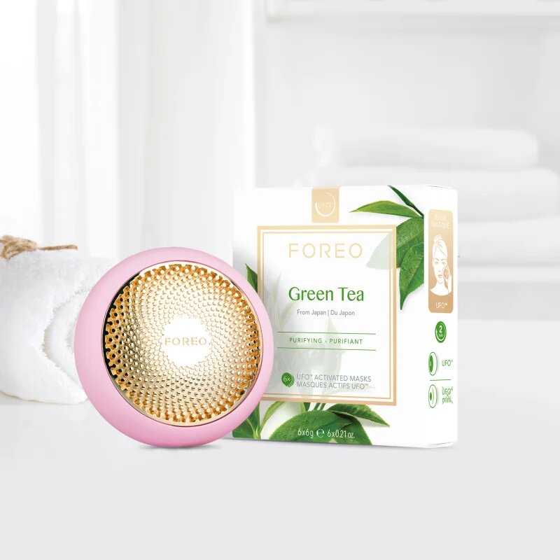 FOREO UFO™ Green Tea освежаваща и успокояваща маска 6 x 6 гр.