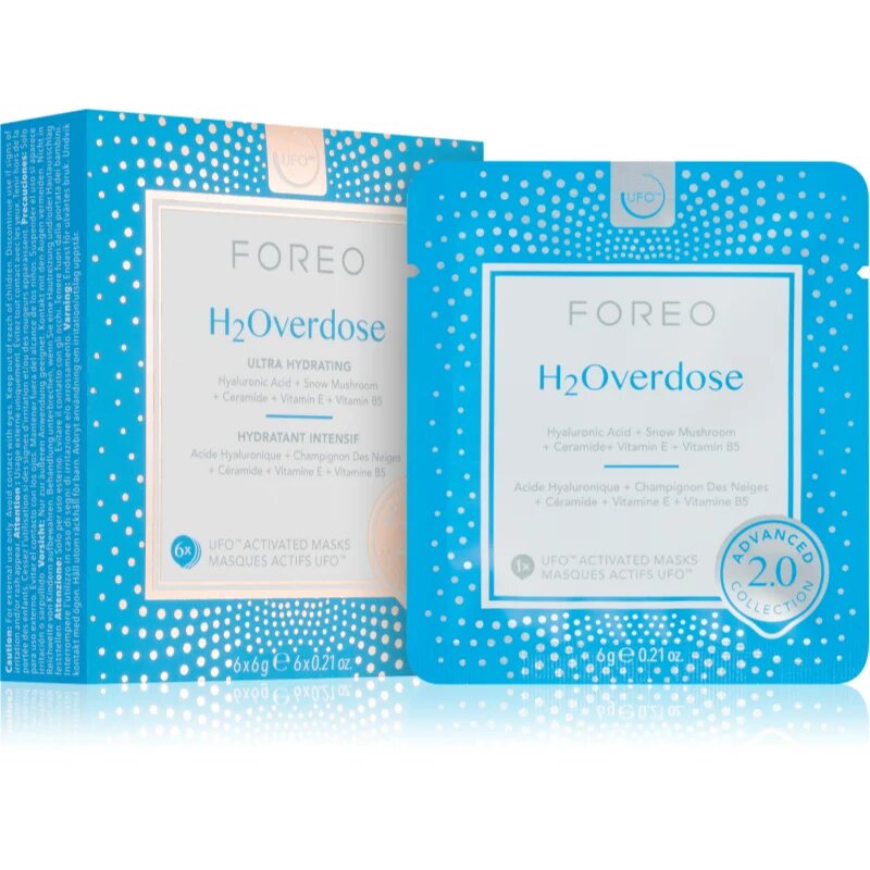 FOREO UFO™ H2Overdose хидратираща маска за лице 6 бр.
