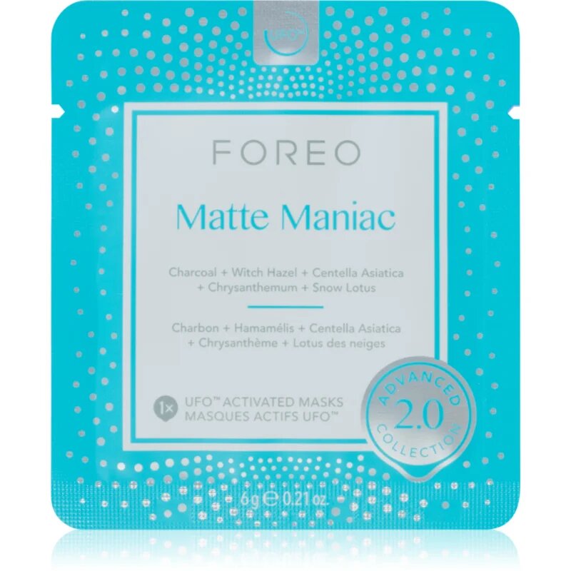 FOREO UFO™ Matte Maniac почистваща маска за лице 6 бр.
