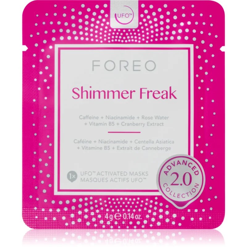 FOREO UFO™ Shimmer Freak освежаваща маска против тъмни кръгове под очите 6 бр.
