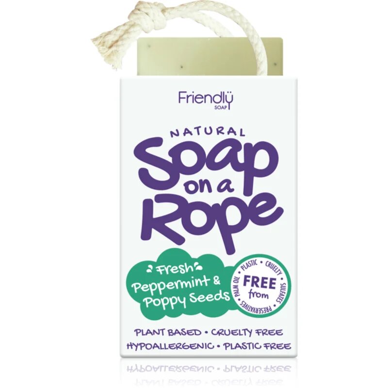 Friendly Soap Soap on a Rope Peppermint & Poppy Seeds натурален сапун на шнурче 95 гр.