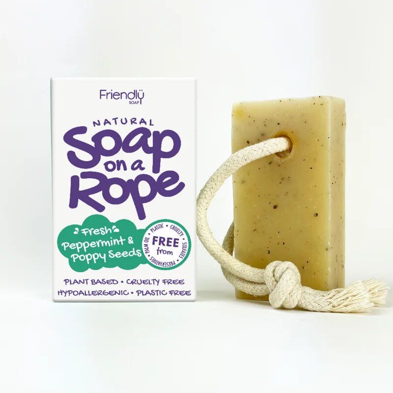 Friendly Soap Soap on a Rope Peppermint & Poppy Seeds натурален сапун на шнурче 95 гр.