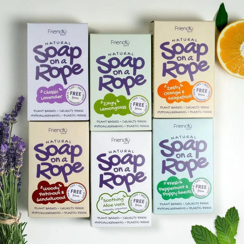 Friendly Soap Soap on a Rope Peppermint & Poppy Seeds натурален сапун на шнурче 95 гр.