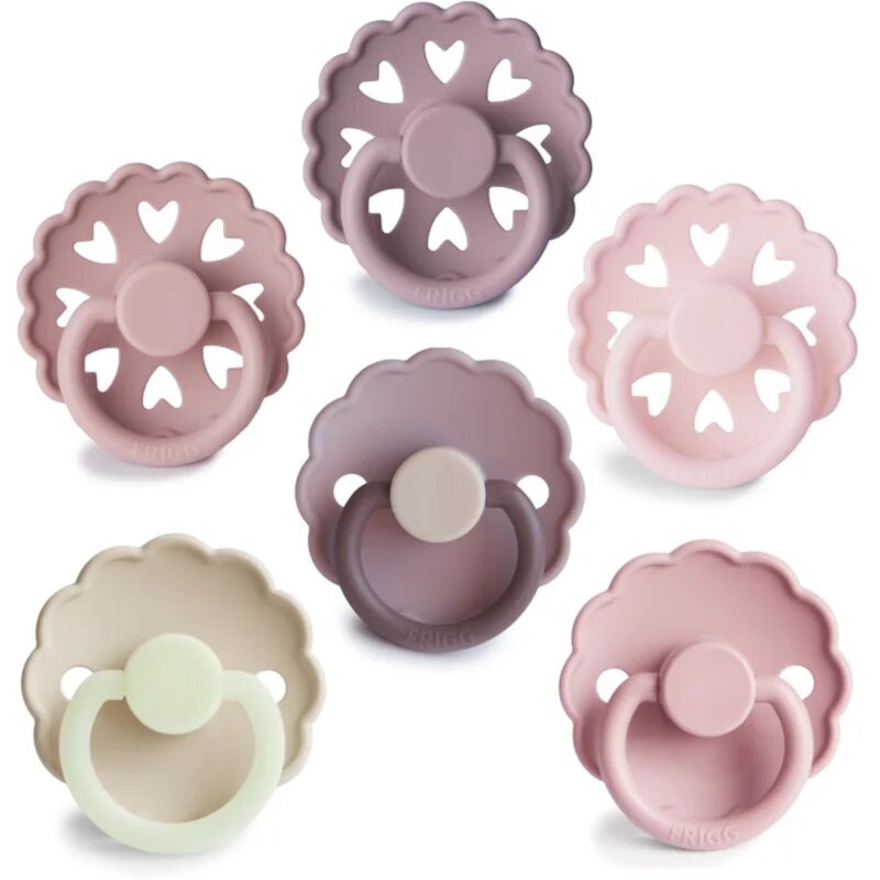 FRIGG 6-Pack Pacifiers Round Silicone Size 1 биберон Blooming Love 6 бр.