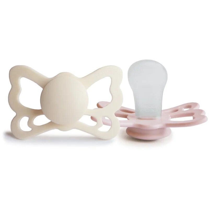 FRIGG Butterfly Size 2:6-18 months биберон Cream/Blush 2 бр.