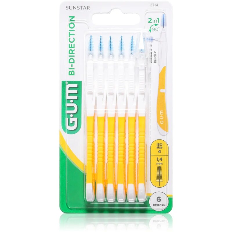 G.U.M Bi Direction Interdental Brush 2714 четки за междузъбно пространство 14 mm 6 бр.