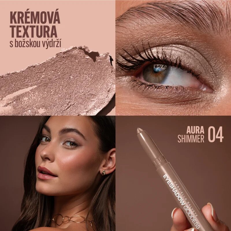 Gabriella Salvete Eyeshadow Goddess кремави сенки са очи с молив цвят Shimmer 04 Aura 1.3 гр.