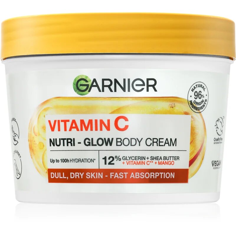 Garnier Body SuperFood озаряващ крем за тяло с витамин С 380 мл.