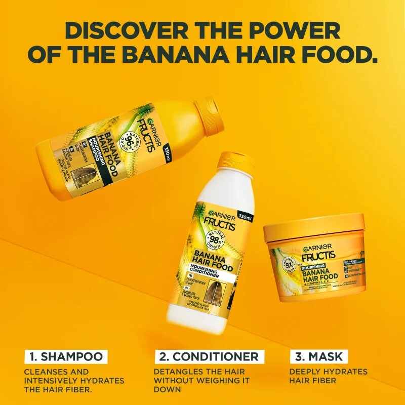 Garnier Fructis Banana Hair Food подхранващ шампоан за суха коса 350 мл.