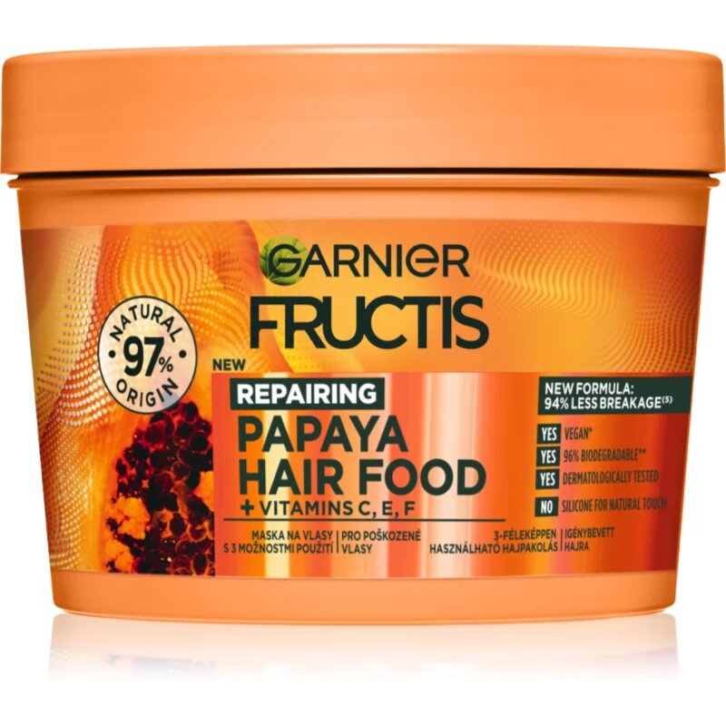 Garnier Fructis Papaya Hair Food възстановяваща маска за увредена коса 400 мл.