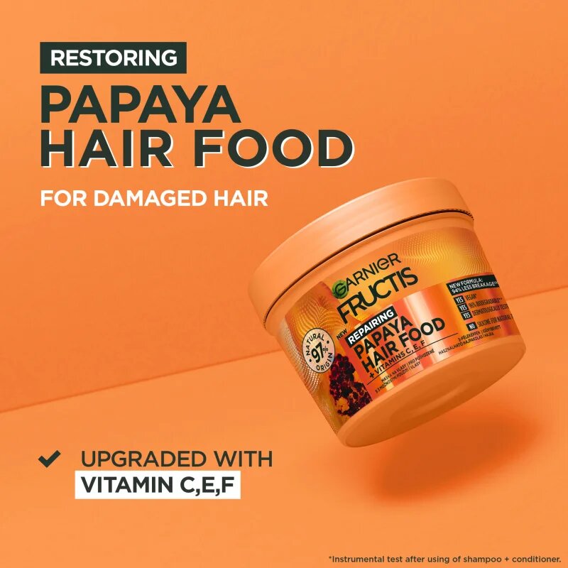 Garnier Fructis Papaya Hair Food възстановяваща маска за увредена коса 400 мл.