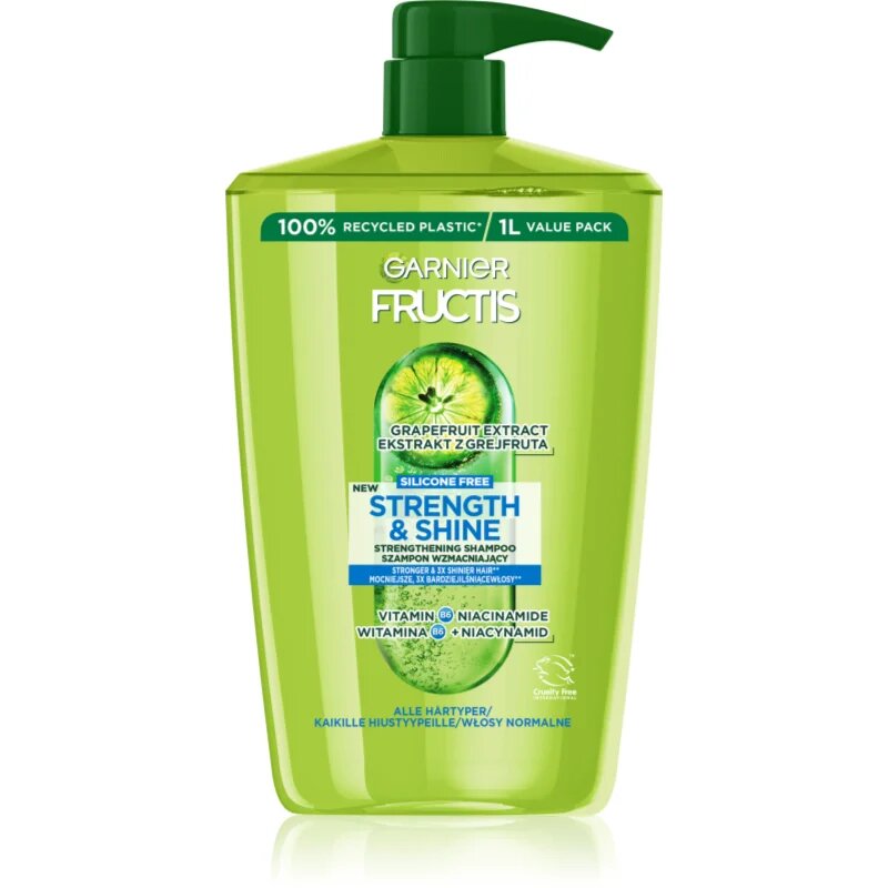 Garnier Fructis Strength & Shine подсилващ шампоан за всички видове коса 1000 мл.
