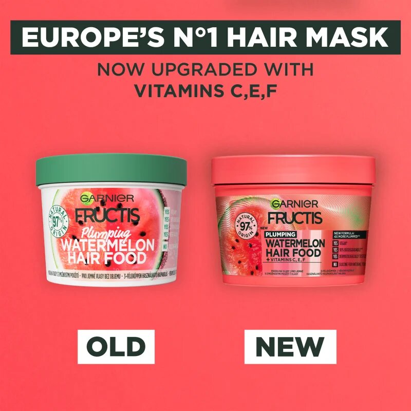 Garnier Fructis Watermelon Hair Food маска за тънка коса без обем 390 мл.