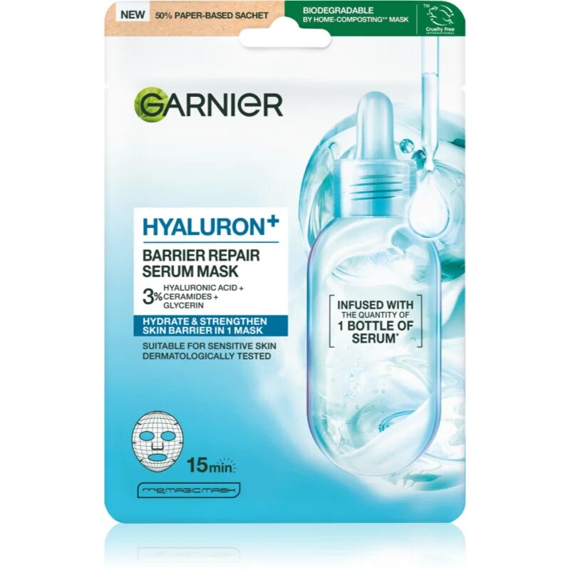 Garnier Hyaluron + почистваща маска за лице за комбинирана към мазна кожа 1 бр.