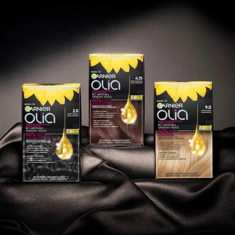 Garnier Olia Big Kit перманентната боя за коса цвят 1.10 Black Sapphire 1 бр.