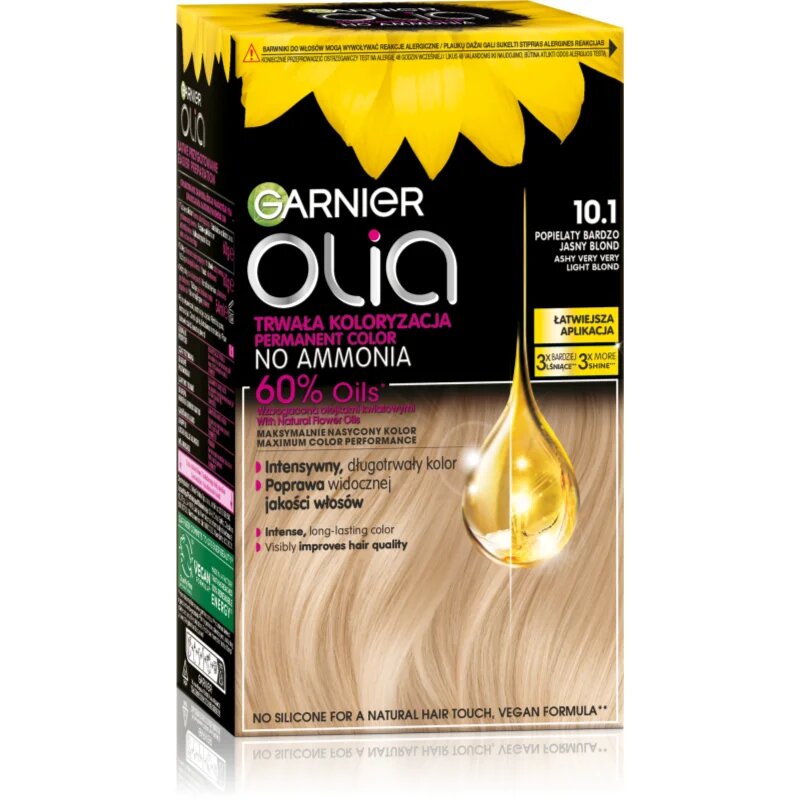 Garnier Olia Big Kit перманентната боя за коса цвят 10.1 Ashy very very light blond 1 бр.