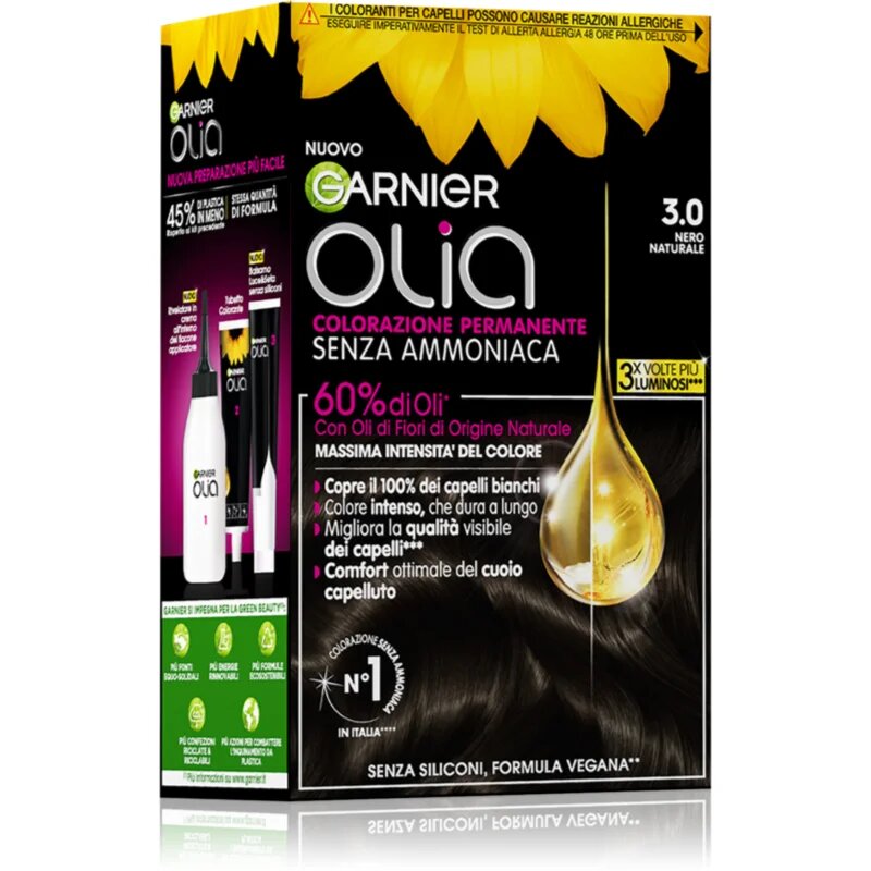 Garnier Olia перманентната боя за коса цвят 3.0 Nero Naturale 1 бр.