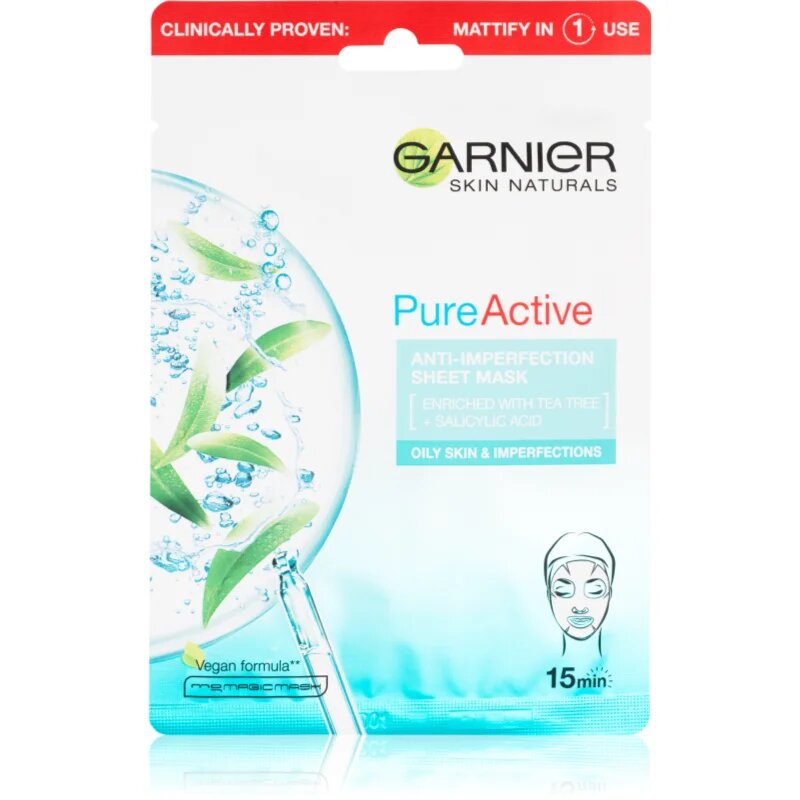 Garnier Pure Active платнена маска с почистващ ефект 28 гр.