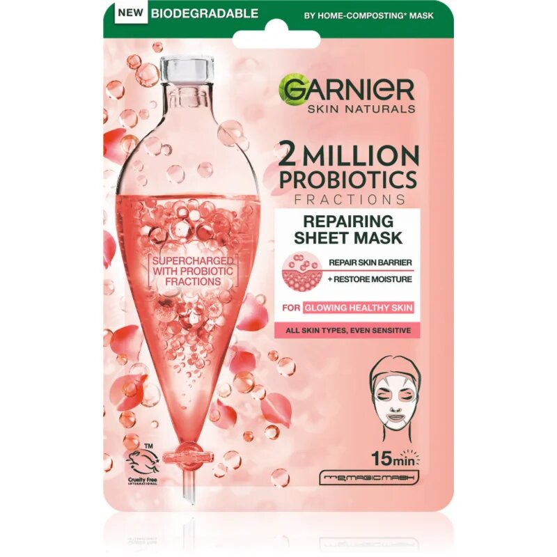 Garnier Textil Masks 2 Million Probiotics регенерираща маска за лице 22 гр.