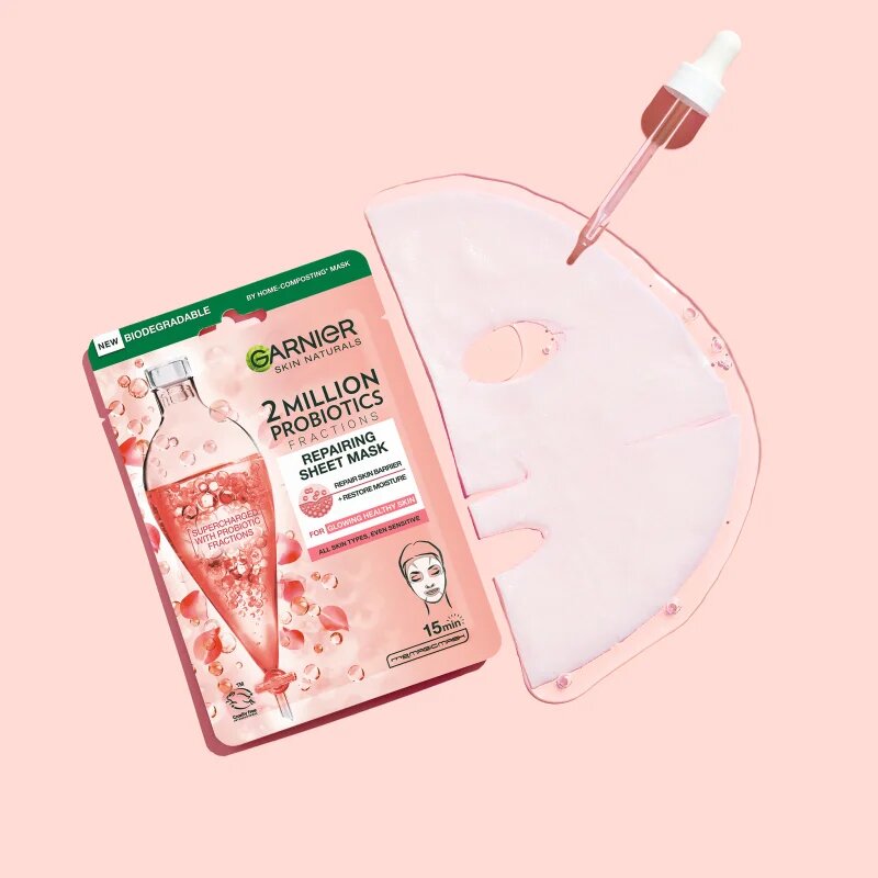 Garnier Textil Masks 2 Million Probiotics регенерираща маска за лице 22 гр.