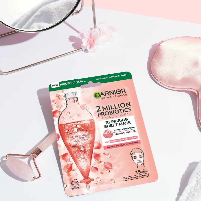 Garnier Textil Masks 2 Million Probiotics регенерираща маска за лице 22 гр.