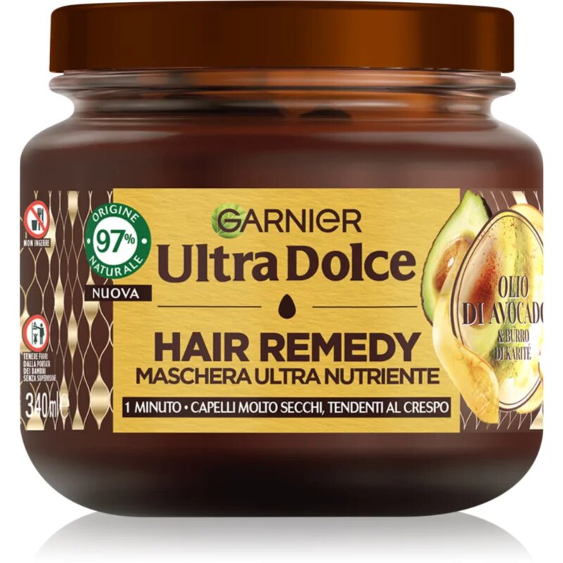 Garnier Ultra Doux Avocado Oil and Shea Butter подхранваща маска за суха коса 340 мл.