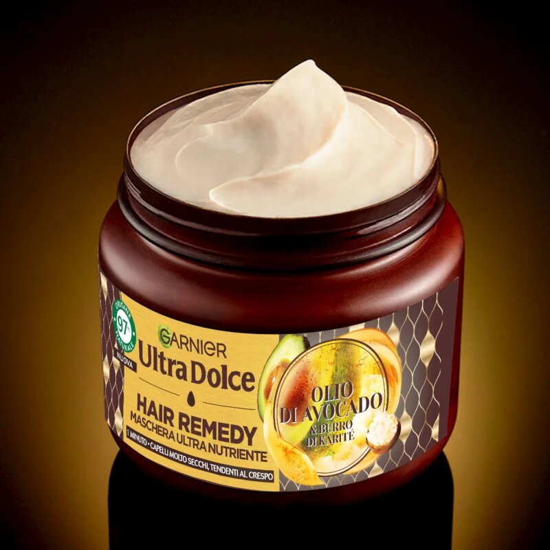 Garnier Ultra Doux Avocado Oil and Shea Butter подхранваща маска за суха коса 340 мл.