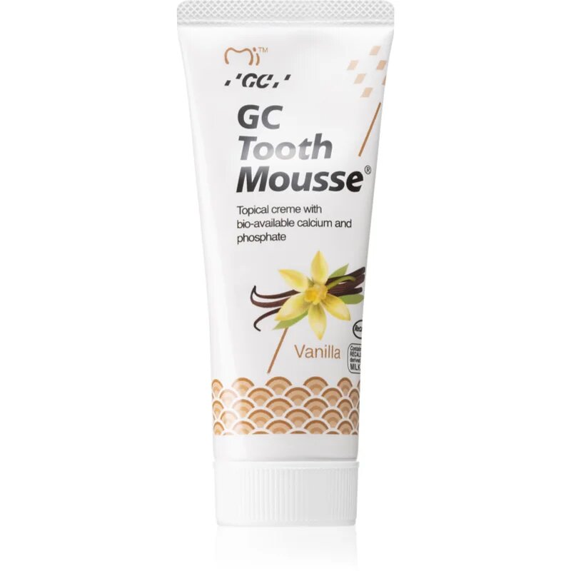 GC Tooth Mousse реминализиращ защитен крем за чувствителни зъби без флуорид вкус Vanilla 35 мл.