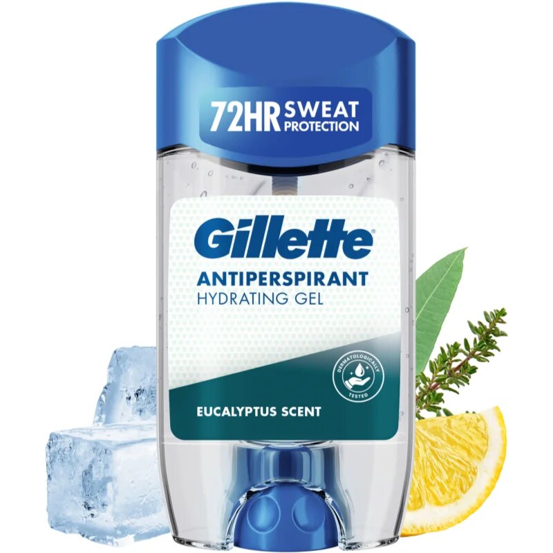 Gillette Antiperspirant Hydrating Gel Eucalyptus Scent гел против изпотяване с хидратиращ ефект за мъже 70 мл.