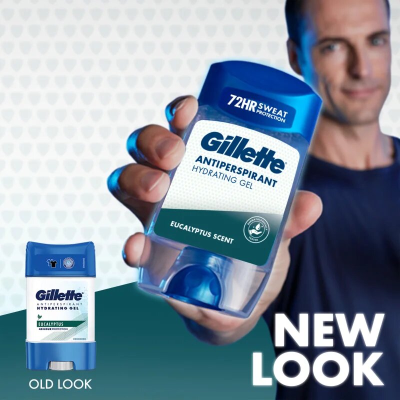 Gillette Antiperspirant Hydrating Gel Eucalyptus Scent гел против изпотяване с хидратиращ ефект за мъже 70 мл.