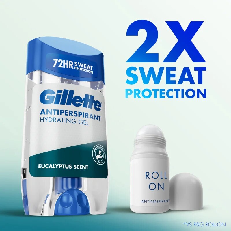 Gillette Antiperspirant Hydrating Gel Eucalyptus Scent гел против изпотяване с хидратиращ ефект за мъже 70 мл.
