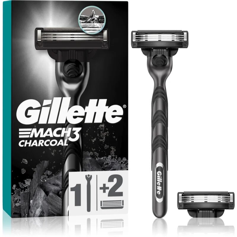 Gillette Mach3 Charcoal самобръсначка + резервни остриета 2 бр.