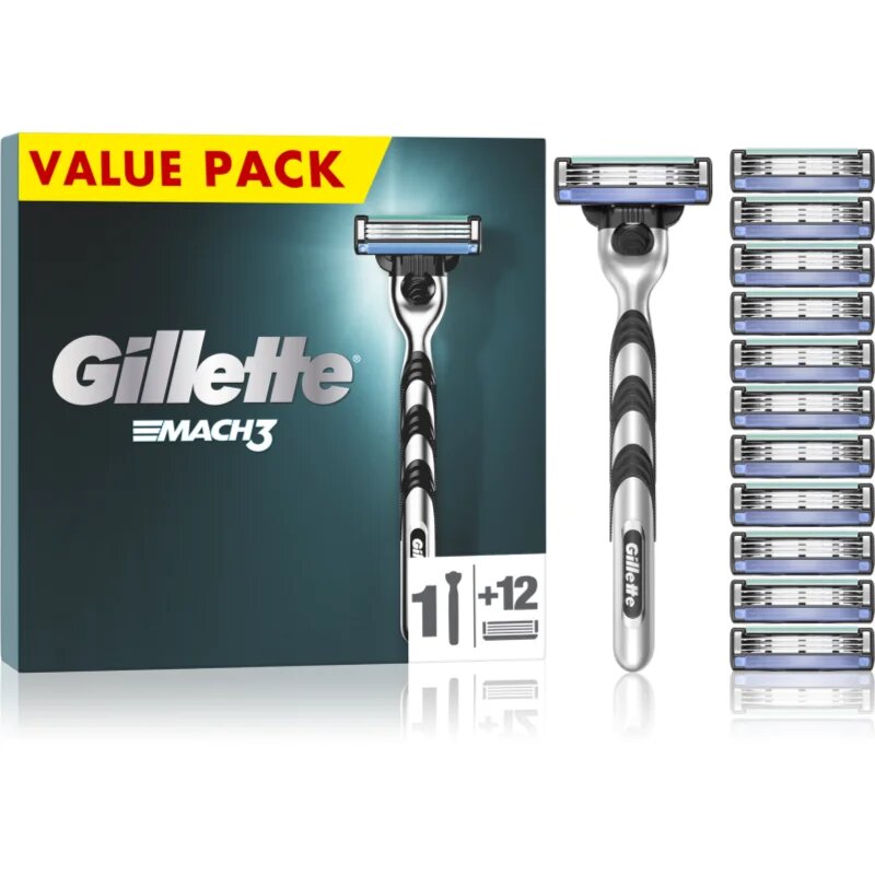 Gillette Mach3 самобръсначка + резервни остриета 12 бр.
