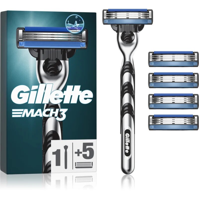 Gillette Mach3 самобръсначка + резервни остриета 5 бр.