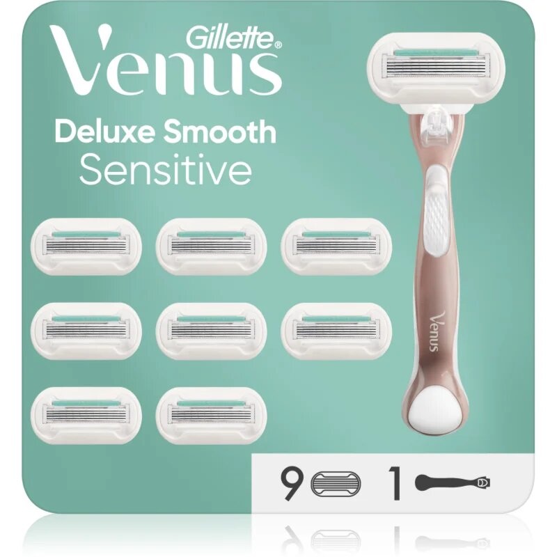 Gillette Venus Deluxe Smooth Sensitive самобръсначка + резервни остриета 9 бр.