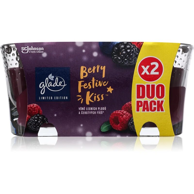 Glade Berry Festive Kiss DUO ароматна свещ 2x112 гр.