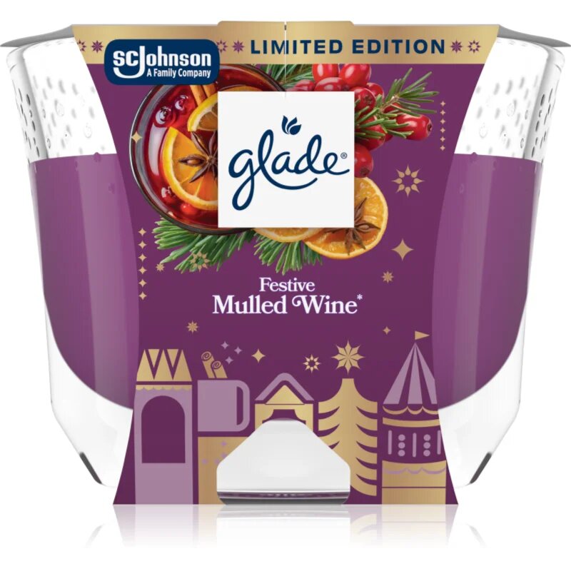 Glade Festive Mulled Wine ароматна свещ 204 гр.